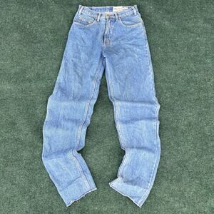 Vintage Eddie Bauer Jeans Mens 29x38 Blue Bootcut Denim Light Wash